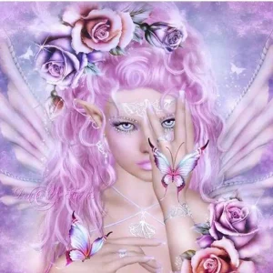 Diamond Painting Dama Fucsia