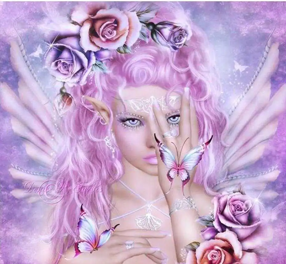 Diamond Painting Dama Fucsia - immagine 2