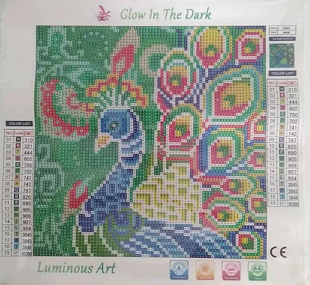 Diamond painting Luminous Peacock - immagine 3
