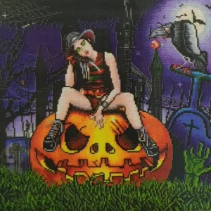 Diamond Painting Witch on pumpkin