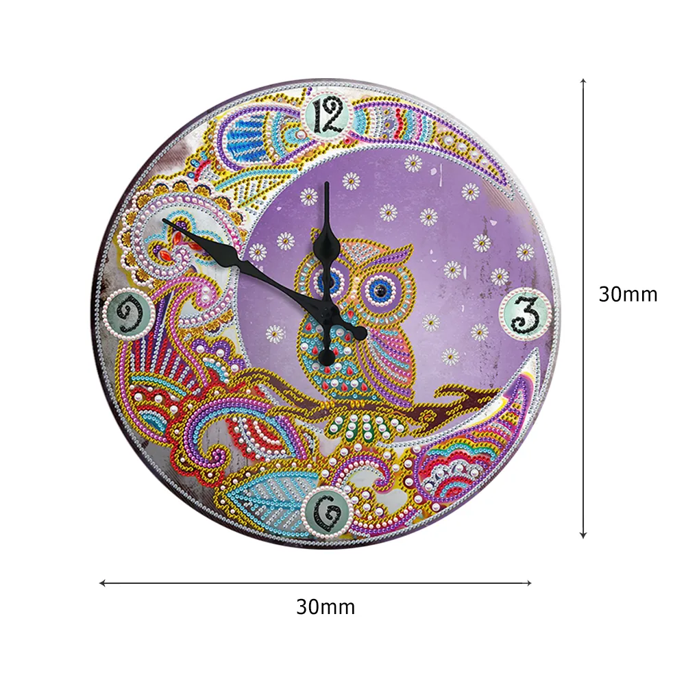 Diamond Painting Orologio Gufo - immagine 3