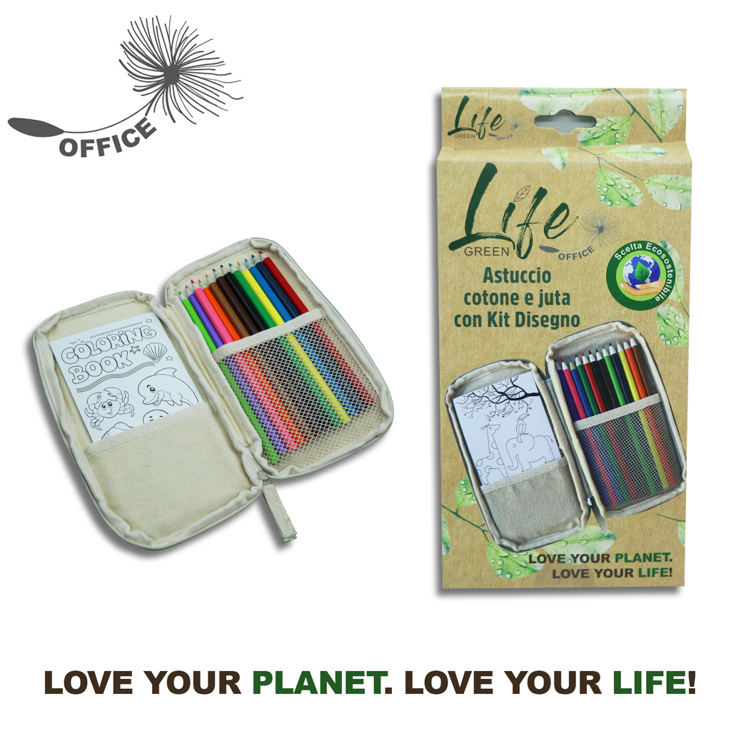 LIFE – Astuccio Cotone e Juta con Kit Disegno - immagine 2