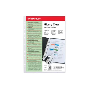 100 BUSTE FORATE TRASPARENTI A4 EK STANDARD PLUS