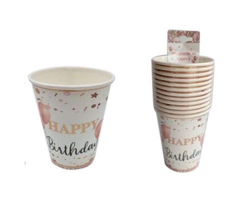 Bicchieri di Carta HAPPY BIRTHDAY