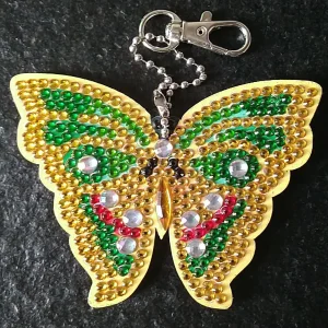 Diamond Painting Portachiavi Farfalla Gialla