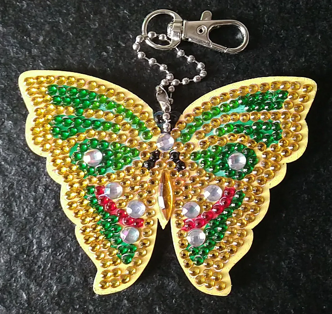 Diamond Painting Portachiavi Farfalla Gialla - immagine 2