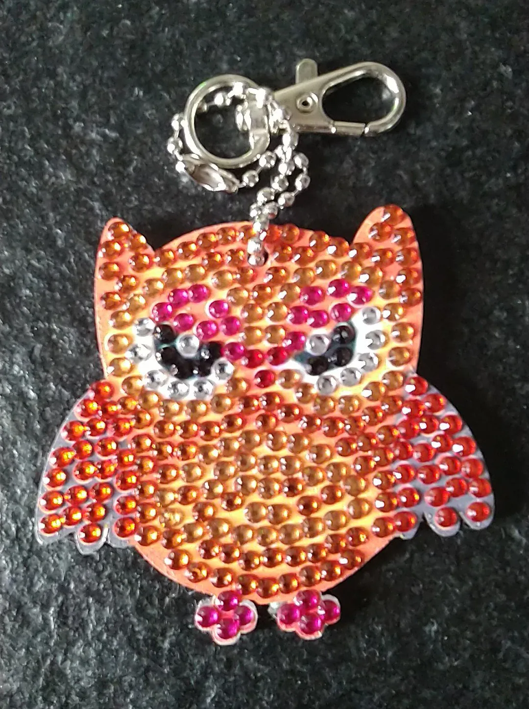 Diamond Painting Portachiavi Gufo Arancione