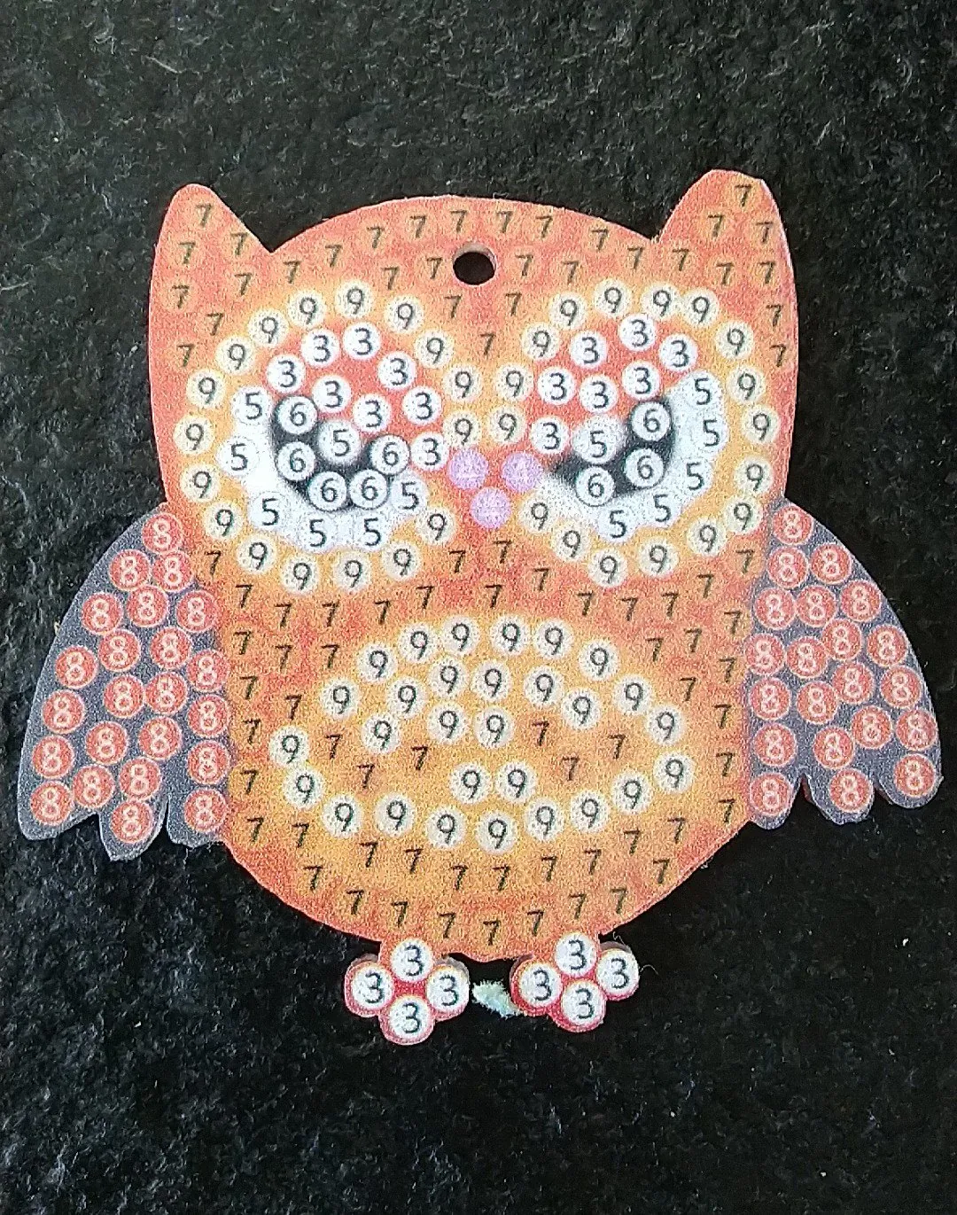 Diamond Painting Portachiavi Gufo Arancione - immagine 3