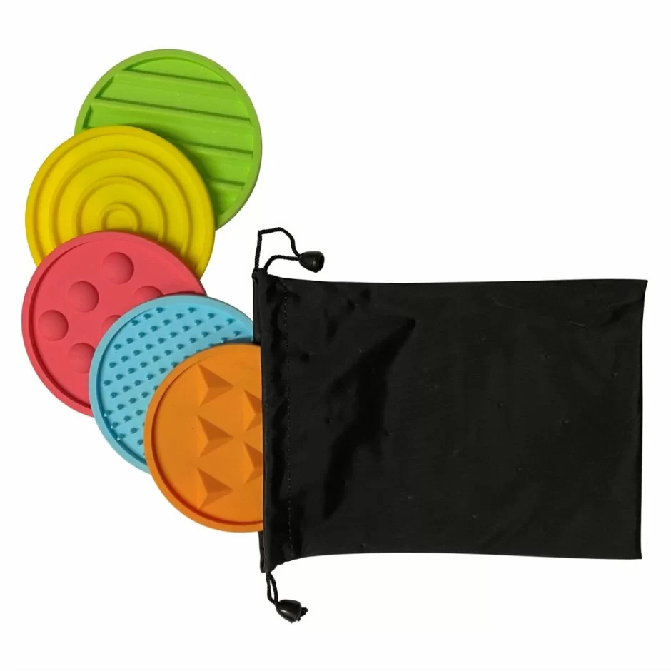 SET 5 PIASTRELLE SENSORIALI FORME GEOMETRICHE E TEXTURE MANI-PIEDI - immagine 5