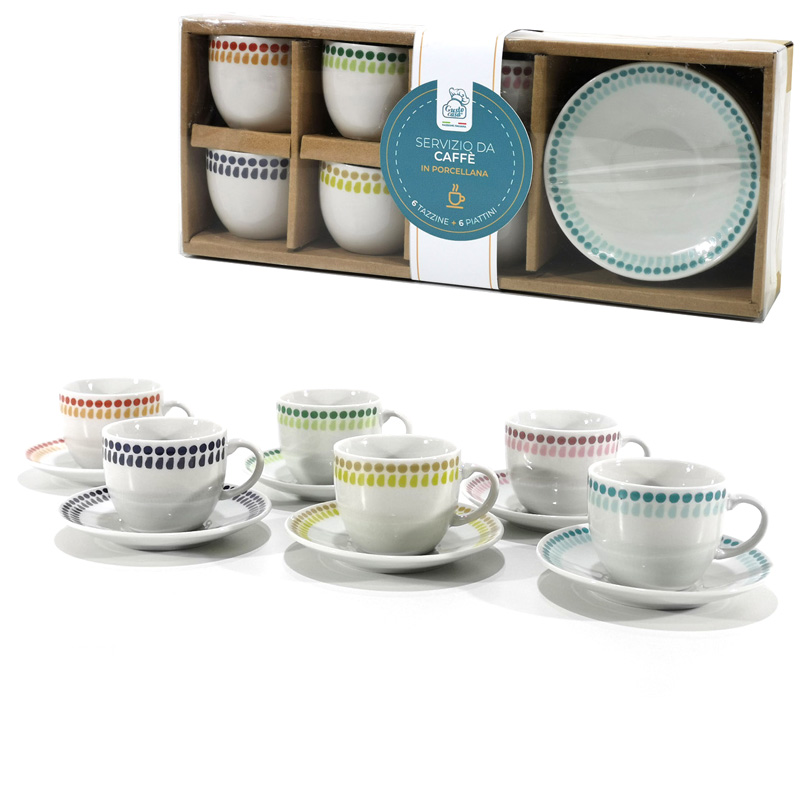 GUSTO CASA – Servizio da Caffè in Porcellana
