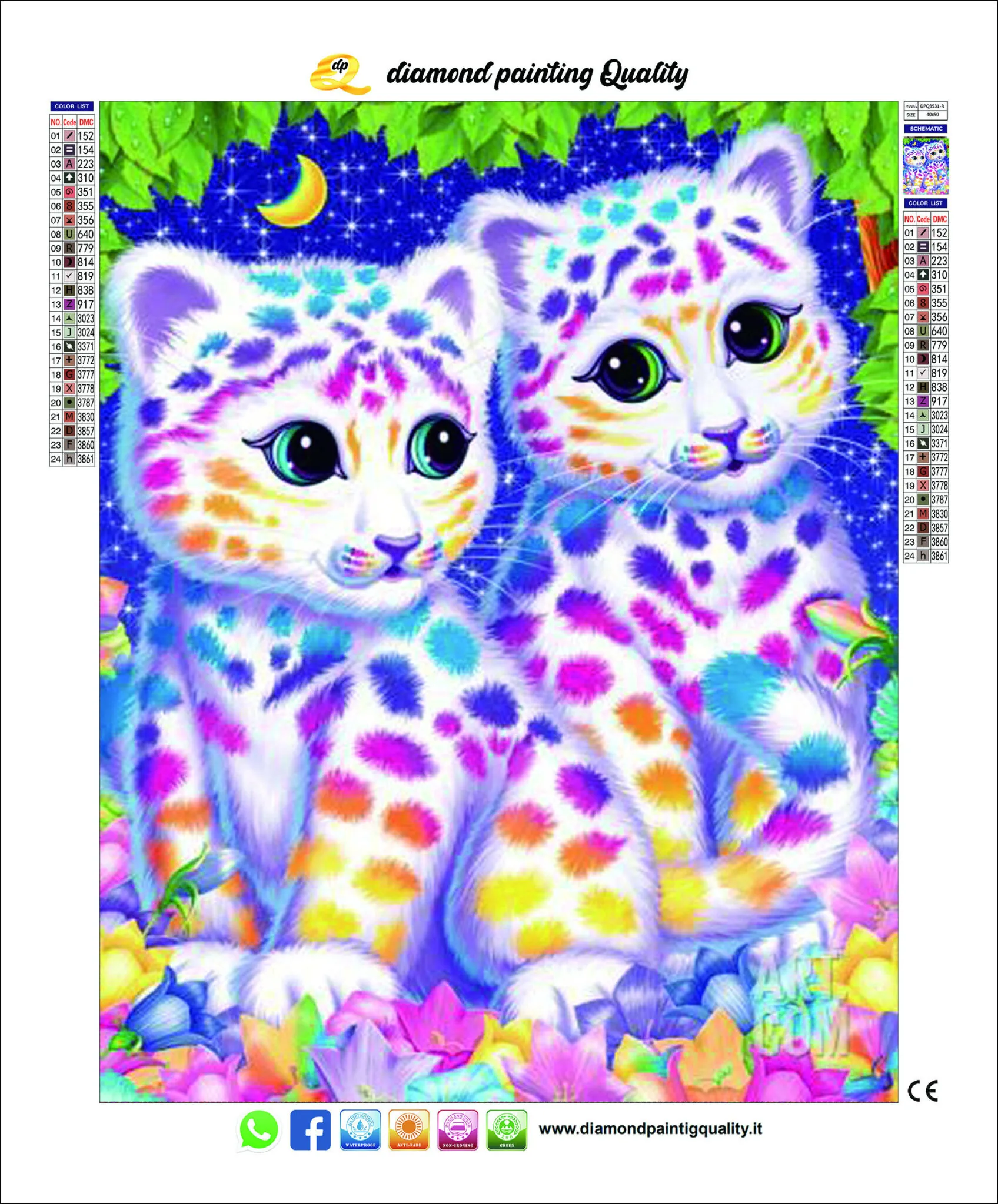 Diamond Painting Tigrotti gemelli - immagine 3