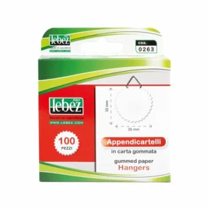 Appendicartelli adesivi in carta gommata LEBEZ conf.100 formato 35x35 mm