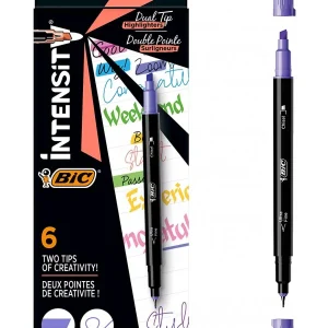 Evidenziatori con fineliner - BIC Intensity Dual Tip - assortiti - conf. 6