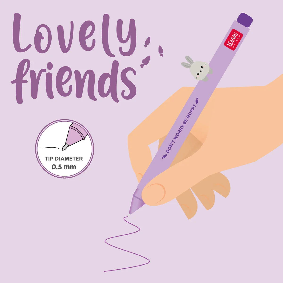 Penna Gel - Lovely Friends BUNNY - LEGAMI - immagine 2