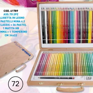 72 PASTELLLI IN LEGNO MINA 4.2 IN VALIGETTA - TINTAUNITA