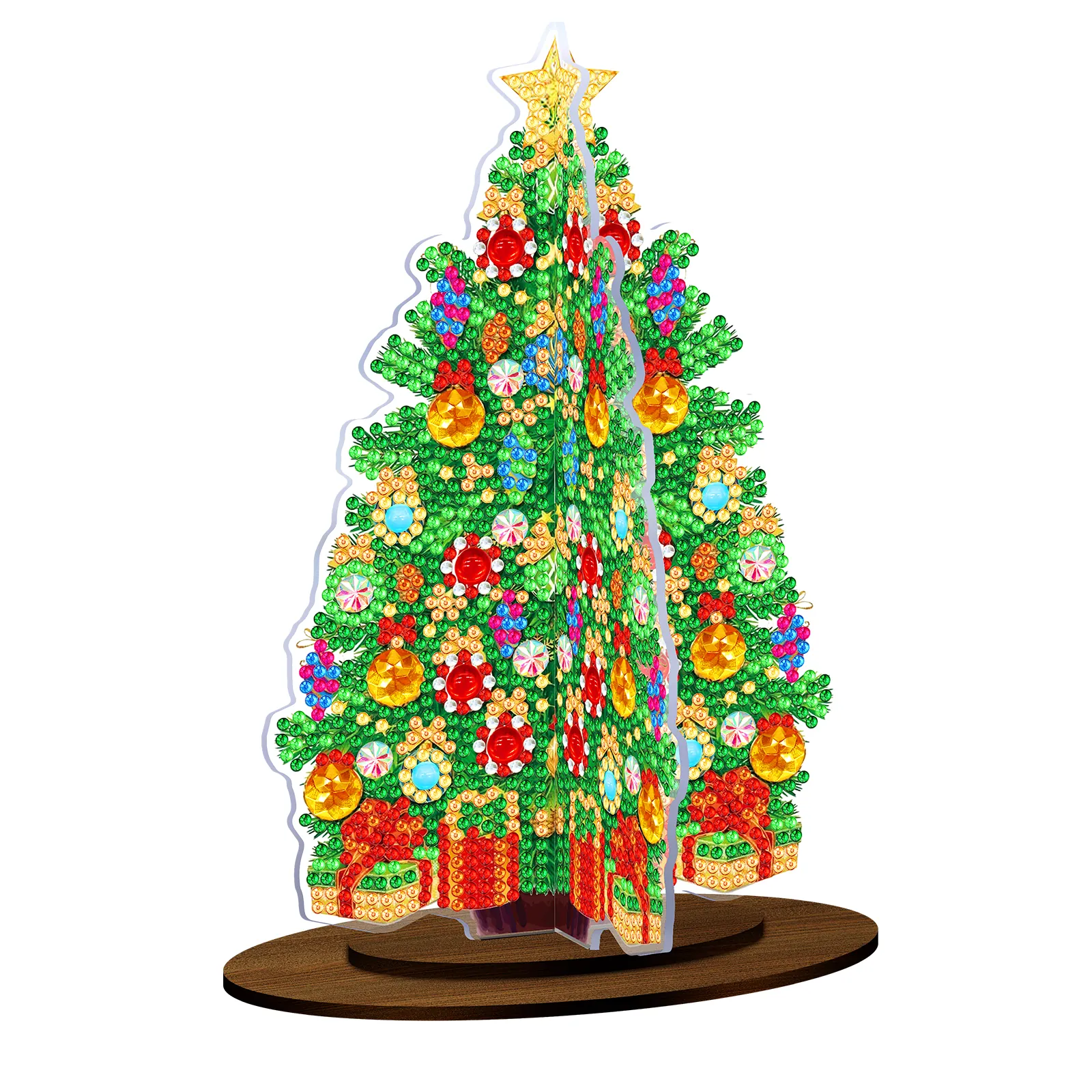 Diamond Painting Albero Natale con base in legno - immagine 2