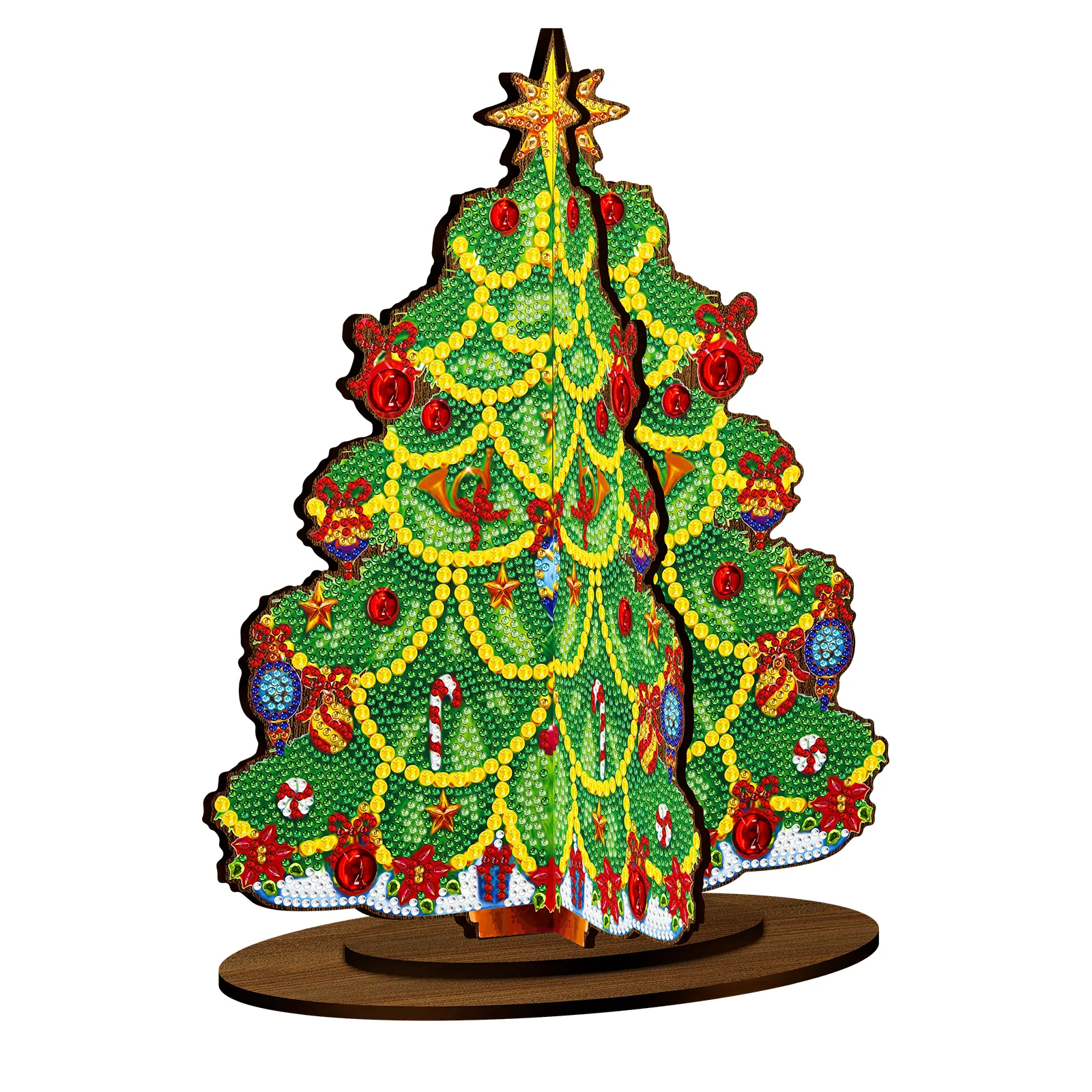 Diamond Painting Albero Natale in legno