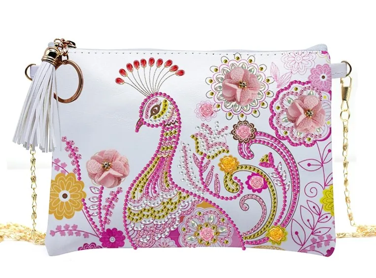 Diamond Painting borsetta pink peacock - immagine 2