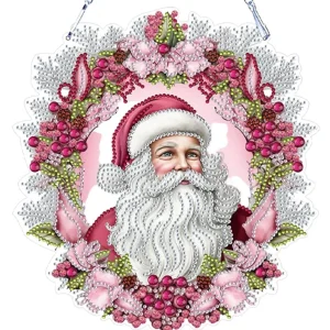 Diamond Painting Ghirlanda Babbo Rosa