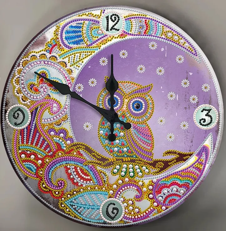 Diamond Painting Orologio Gufo