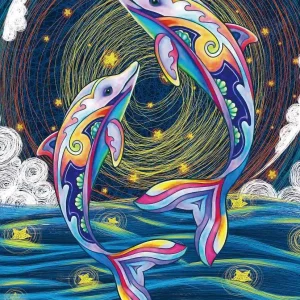 Diamond painting Luminous Dolphins