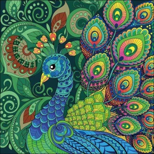 Diamond painting Luminous Peacock