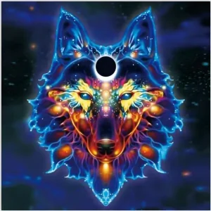 Diamond painting Luminous Wolf