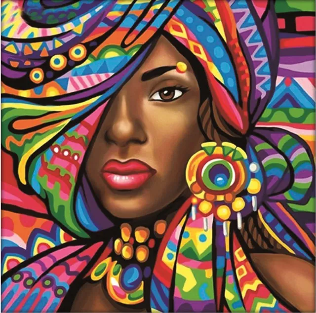 Diamond painting African girl