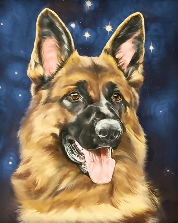 Diamond painting Pastore tedesco