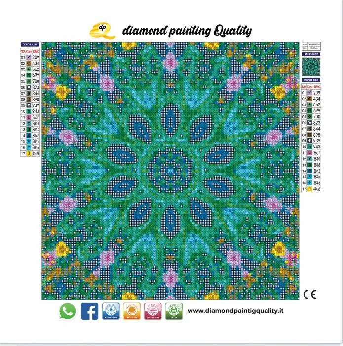 Diamond painting Mandala green - immagine 4