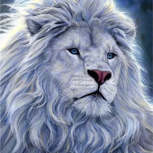 Diamond painting Leone bianco