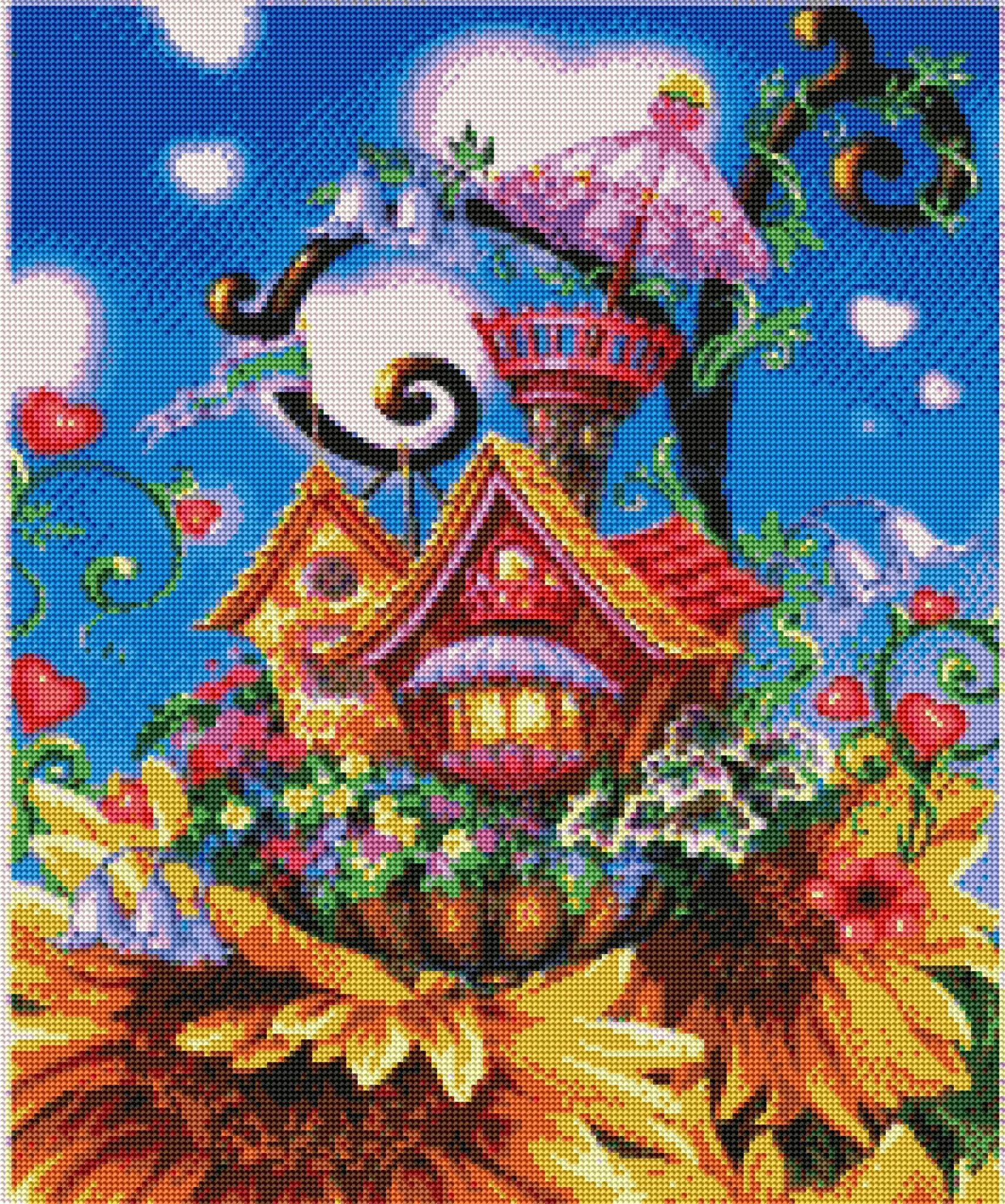 Diamond painting sunflowers house - immagine 3