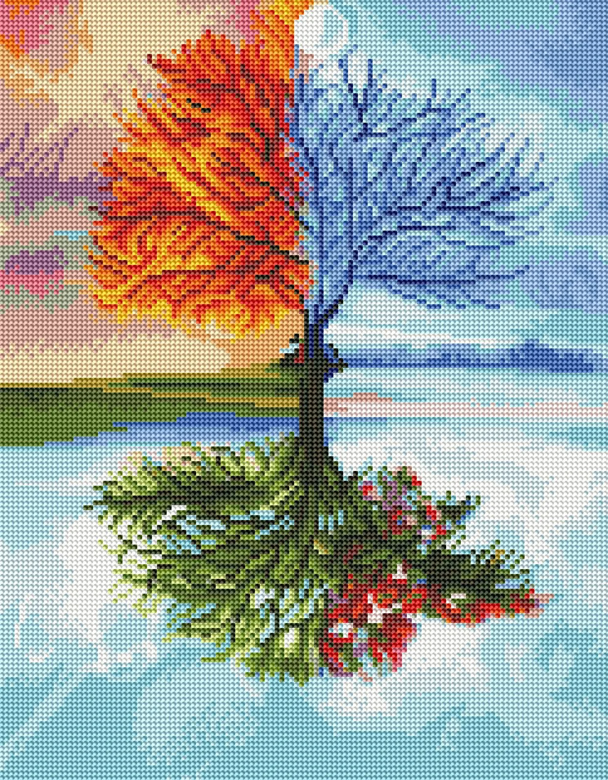 Diamond painting albero stagioni - immagine 3
