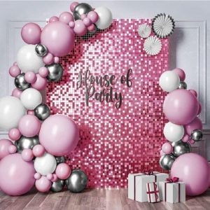 Set Palloncini Bianchi/Rosa/Argento
