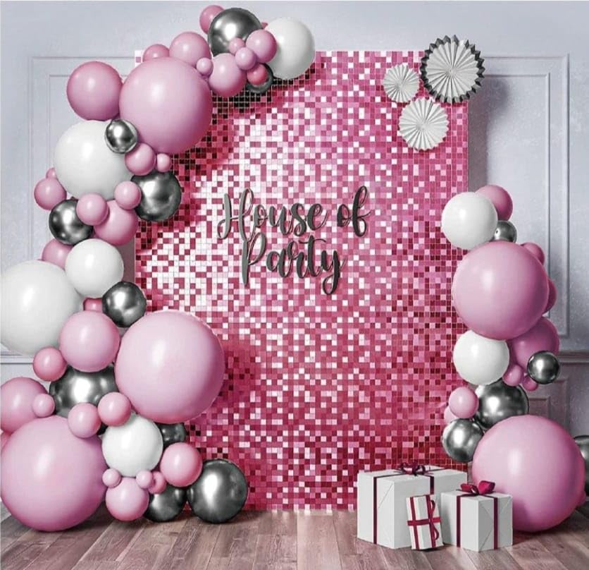 Set Palloncini Bianchi/Rosa/Argento - immagine 2