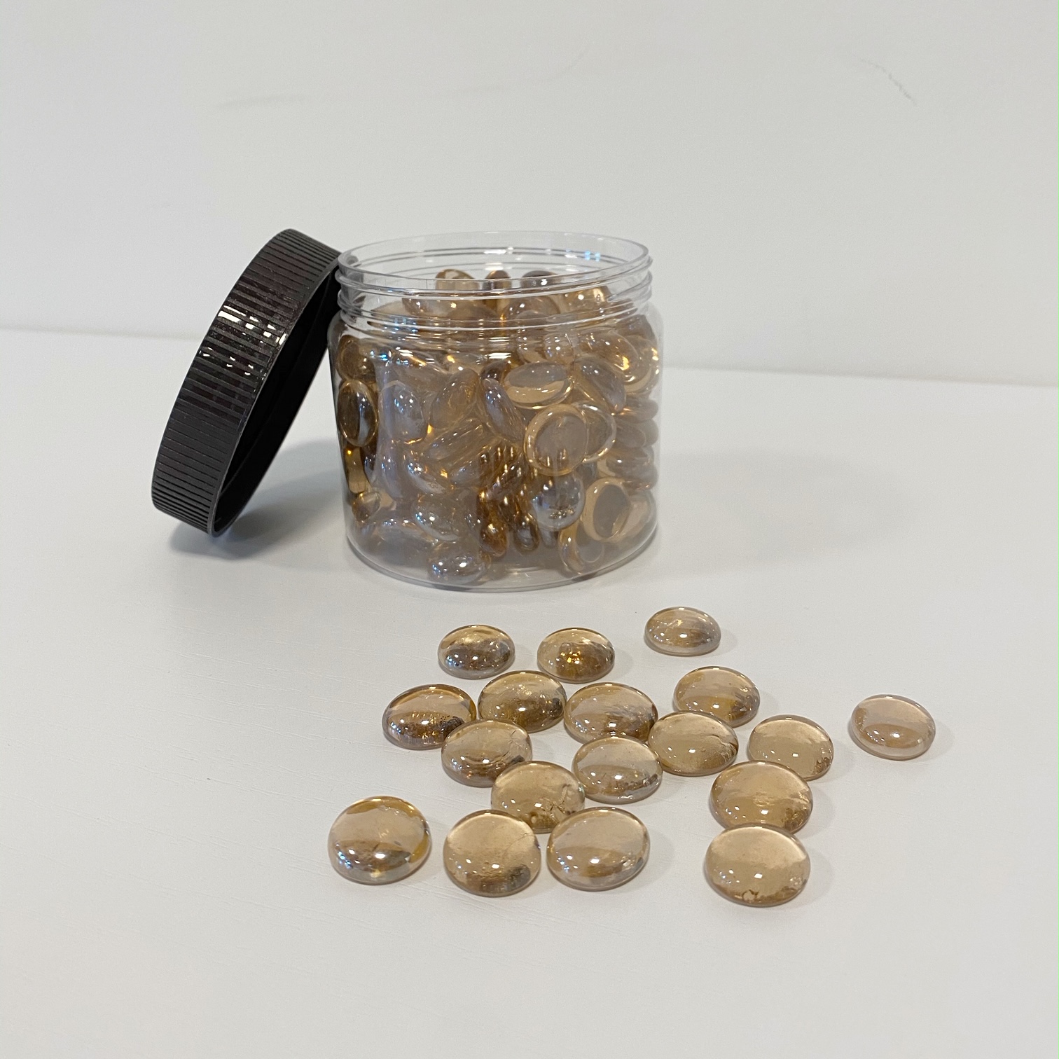 680gr PIETRE IN VETRO IN BARATTOLO AZZURRO - immagine 3