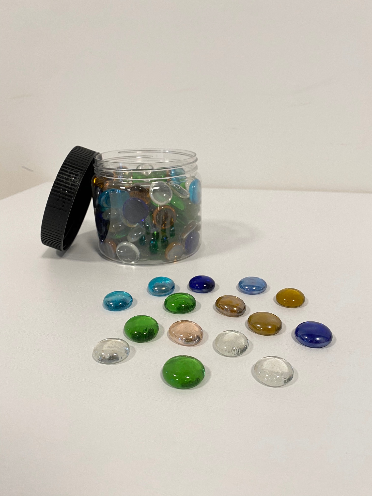 680gr PIETRE IN VETRO IN BARATTOLO COLORI VARI - immagine 2