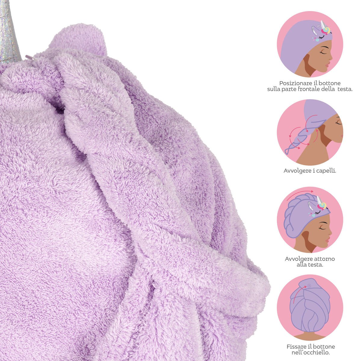 LEGAMI – Asciugamano per Capelli a Turbante – Love My Hair - immagine 3