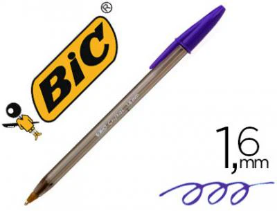 PENNA BIC CRISTAL LARGE MM.1,6 C/TAPPO LARGE VIOLA - immagine 2