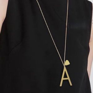 Collana Lunga in Acciaio con Lettera A