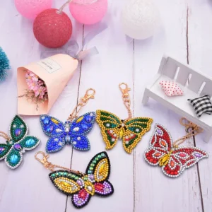 Diamond painting Portachiavi Farfalle