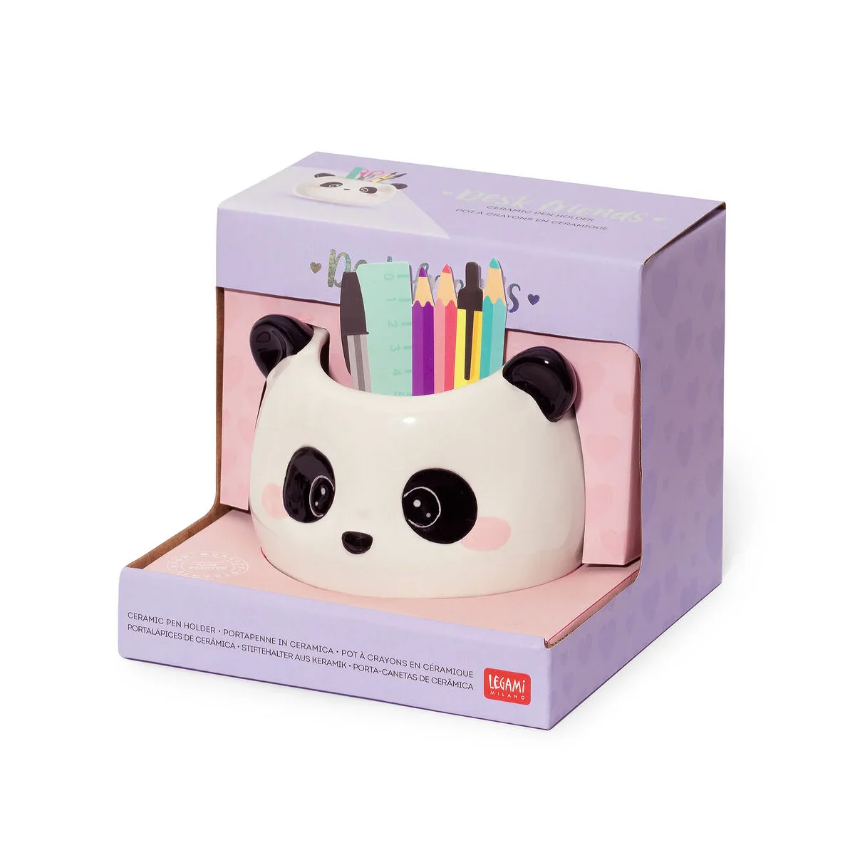 Portapenne in Ceramica - Desk Friends PANDA - LEGAMI - immagine 2