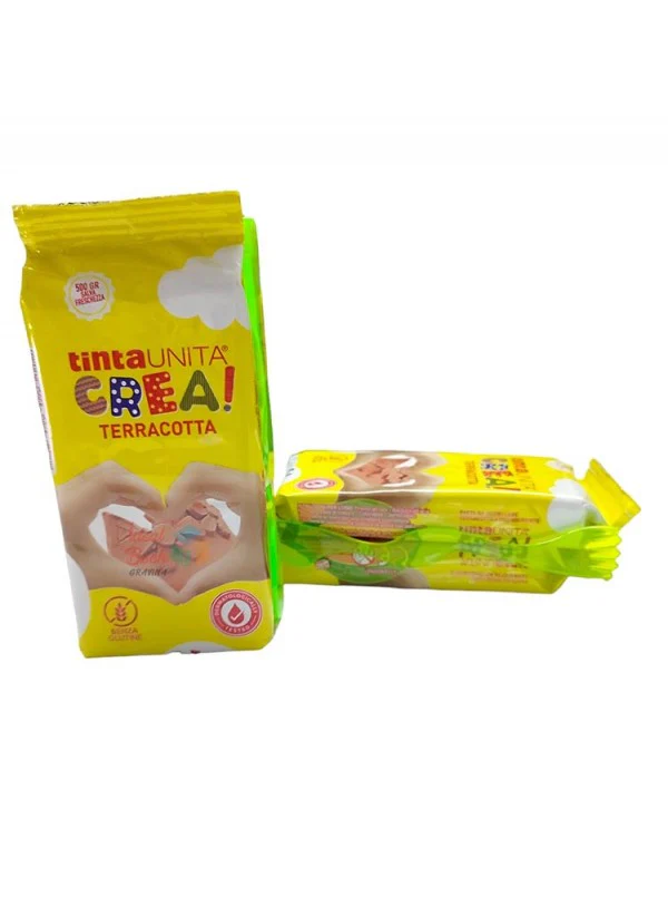 Pasta da modellare in 2 buste da 250gr + Spatola colore Terracotta - TINTAUNITA
