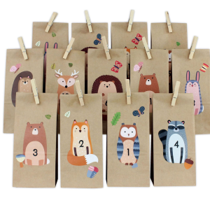 SET SACCHETTI AVVENTO – animali del bosco