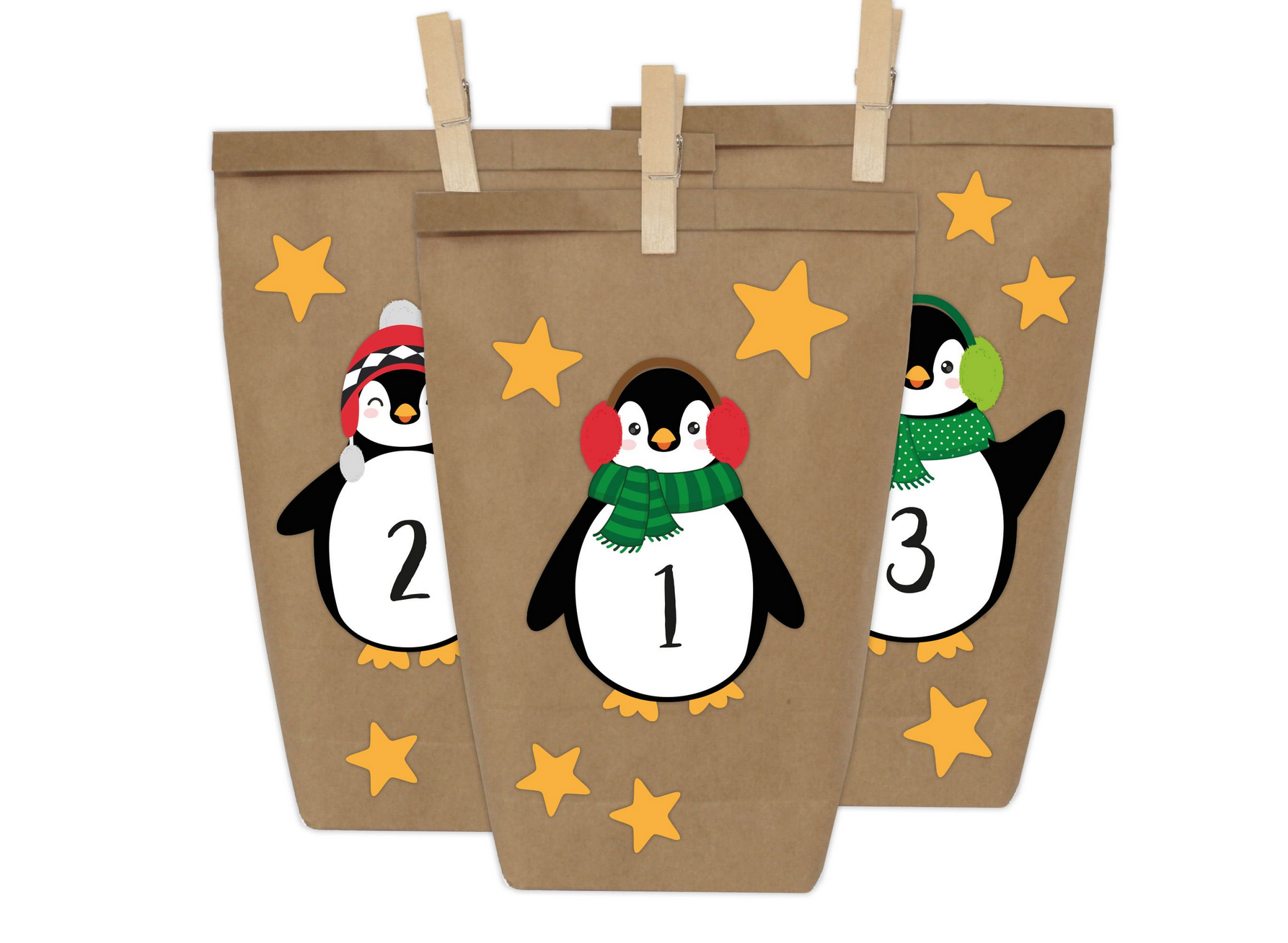 SET SACCHETTI AVVENTO – pinguini - immagine 2