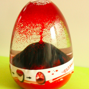 VULCANO FERMACARTE CON ERUZIONE