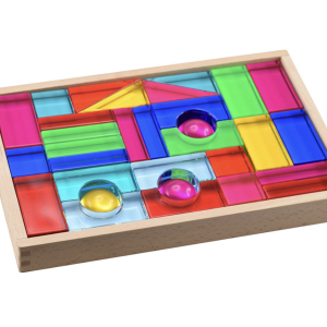 SET 31 PEZZI DA COSTRUZIONE TRASLUCIDI ACRILICO