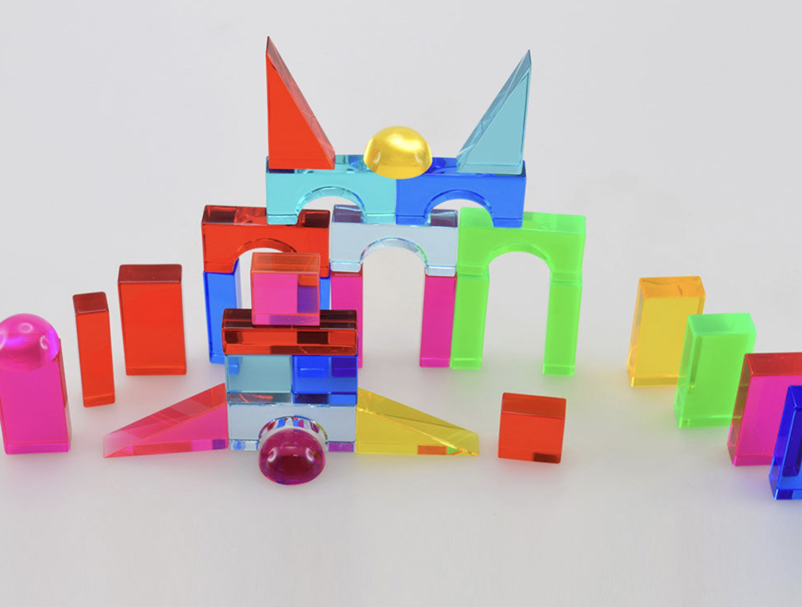 SET 31 PEZZI DA COSTRUZIONE TRASLUCIDI ACRILICO - immagine 3