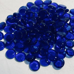 680gr PIETRE IN VETRO IN BARATTOLO BLU