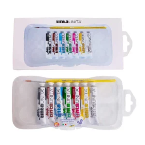 Colori a tempera Tinta Unita da 7pz da 12ml scatola con chiusura e Pennello